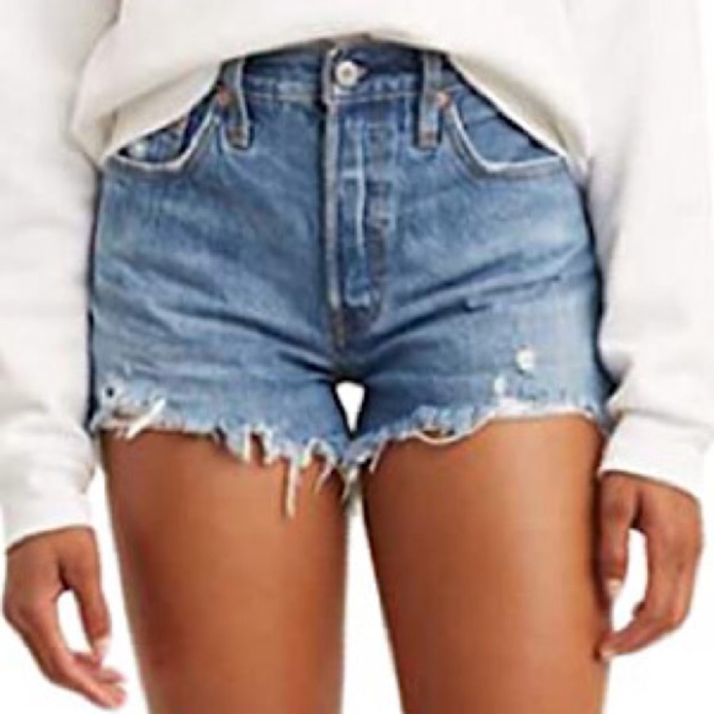 “NEW” Levi’s Hi-Rise Denim Cut-off Short - Picture 1 of 5